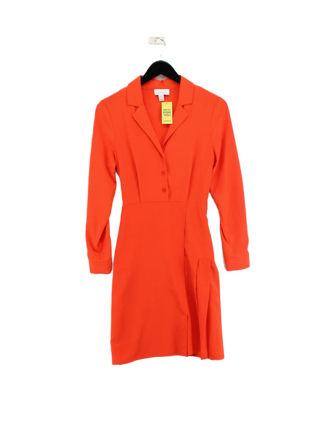 Topshop Women's Midi Dress UK 8 Red 100% Polyester