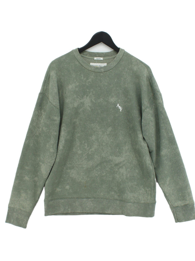 Abercrombie & Fitch Men's Jumper M Green Cotton with Polyester