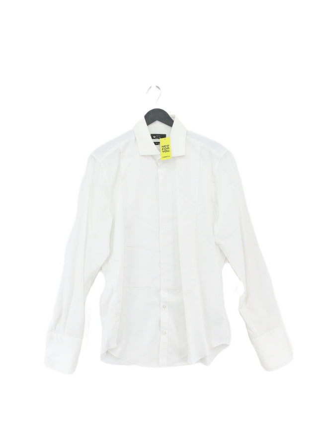 John Lewis Men's Shirt L White 100% Cotton