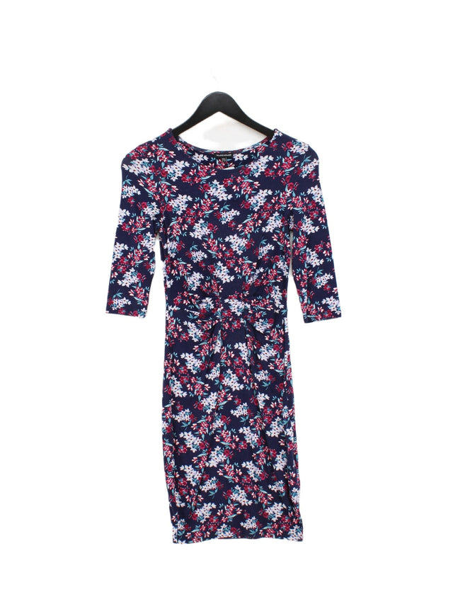 Warehouse Women's Midi Dress UK 8 Blue Viscose with Elastane