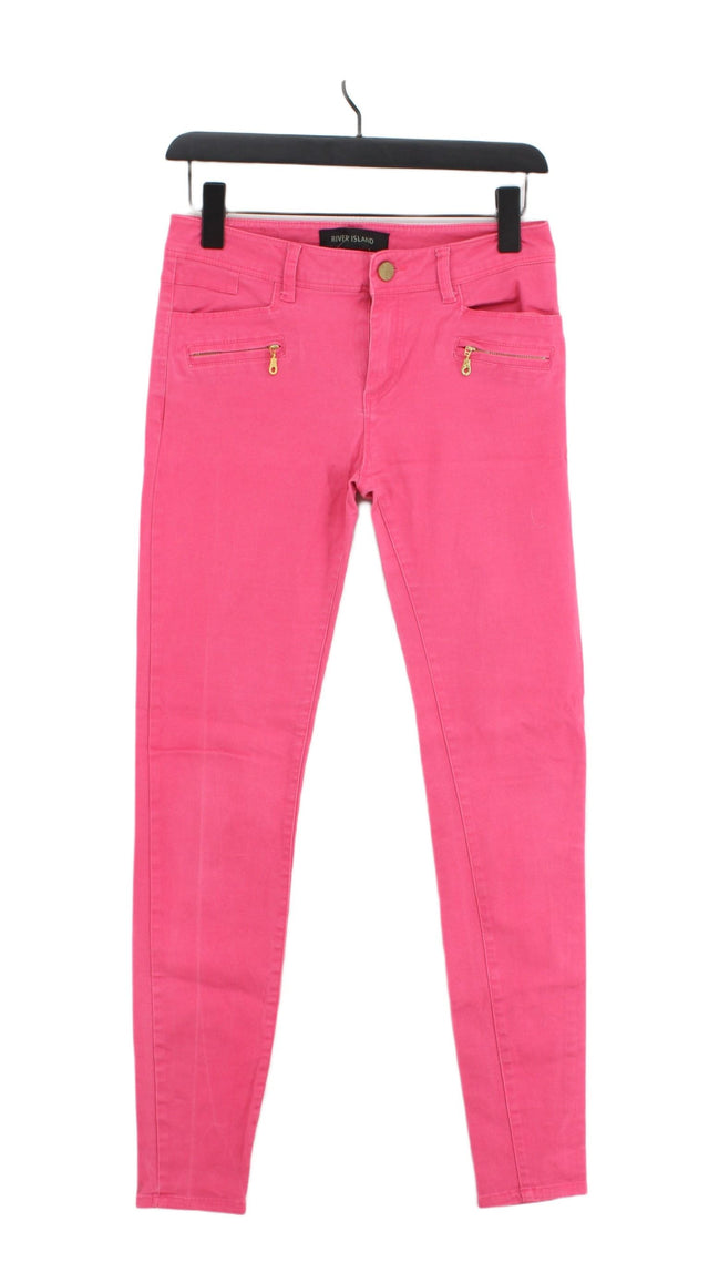River Island Women's Jeans UK 8 Pink 100% Cotton
