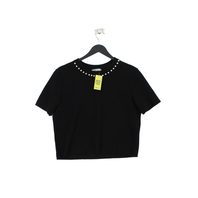 Zara Women's Top M Black Cotton with Polyester