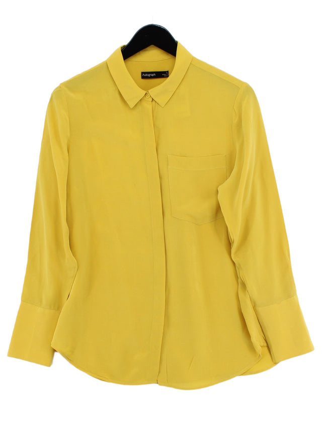 Autograph Women's Blouse UK 12 Yellow 100% Silk