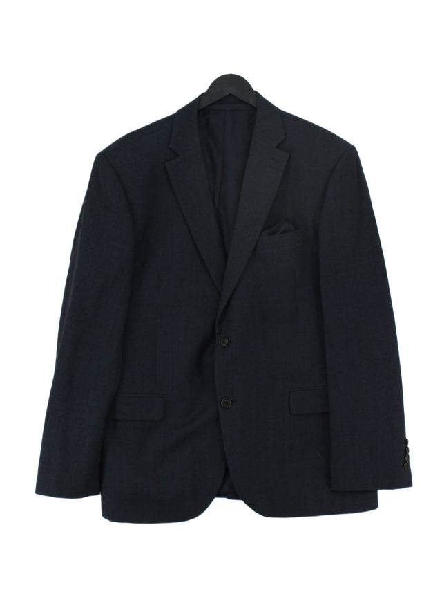Next Men's Blazer Chest: 42 in Blue Wool with Polyester, Viscose
