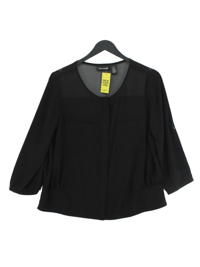 DKNY Women's Blouse S Black 100% Polyester
