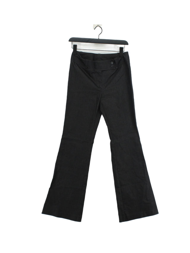 Next Women's Trousers UK 10 Black Cotton with Other, Polyamide