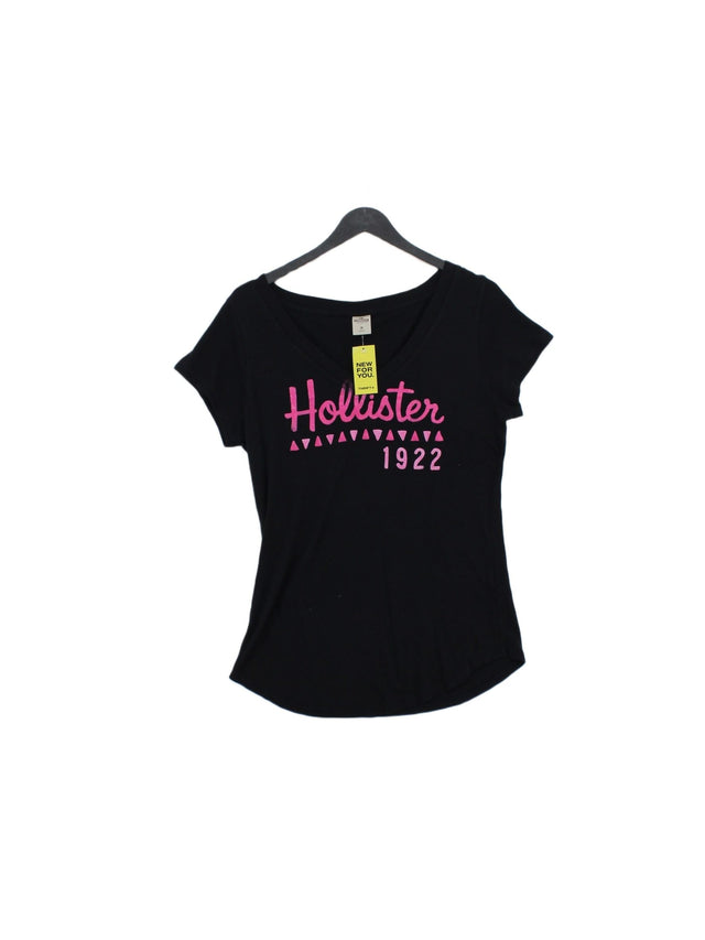 Hollister Women's T-Shirt M Black Cotton with Polyester