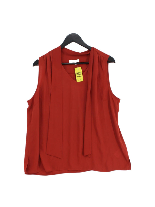 Hobbs Women's Blouse UK 16 Red 100% Polyester