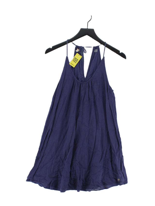 Roxy Women's Midi Dress M Blue Viscose with Cotton