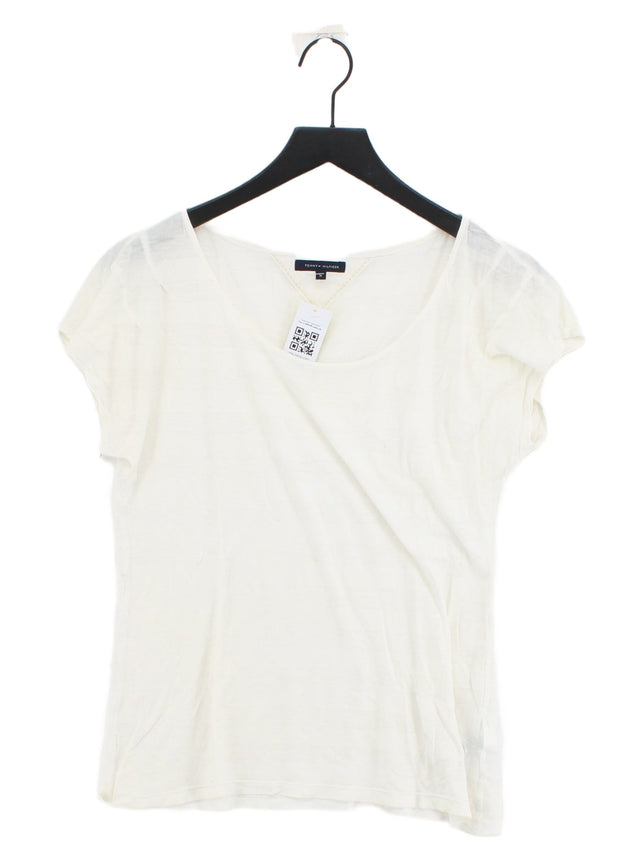 Tommy Hilfiger Women's Top M Cream 100% Cotton