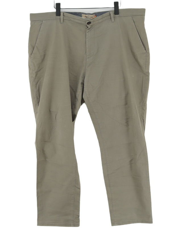 Next Men's Trousers W 44 in Green Cotton with Elastane