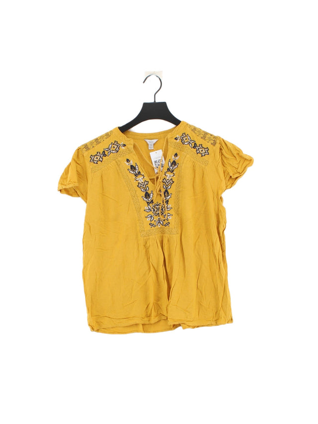 M&Co Women's Blouse UK 18 Yellow Cotton with Polyester