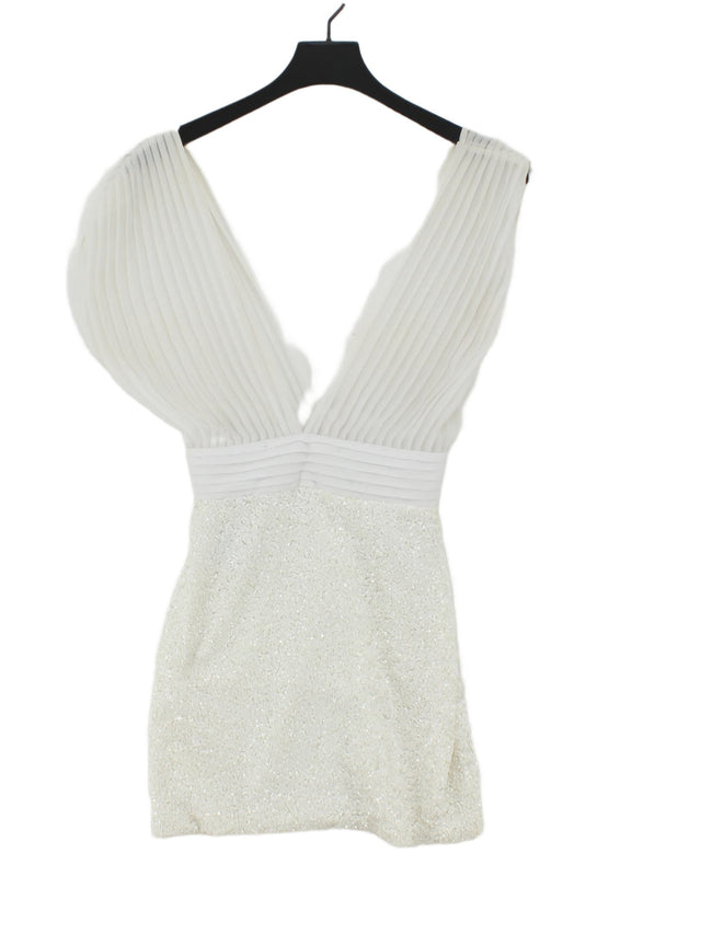 Jones + Jones Women's Mini Dress UK 8 White Polyester with Cotton