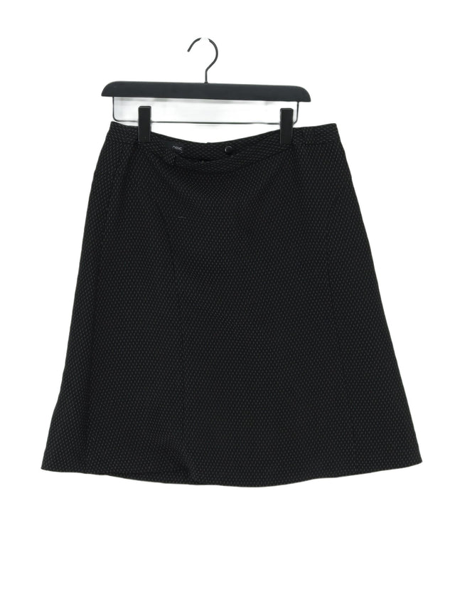 Next Women's Midi Skirt UK 14 Black Polyester with Viscose
