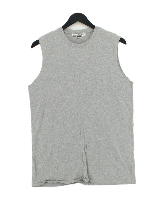 Acne Studios Women's T-Shirt S Grey 100% Cotton