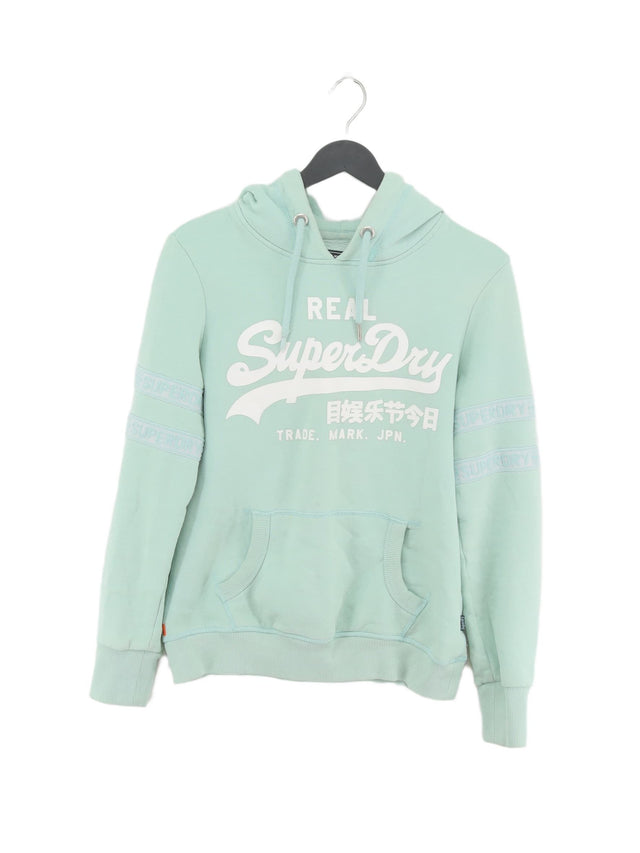 Superdry Women's Hoodie UK 8 Green Cotton with Polyester
