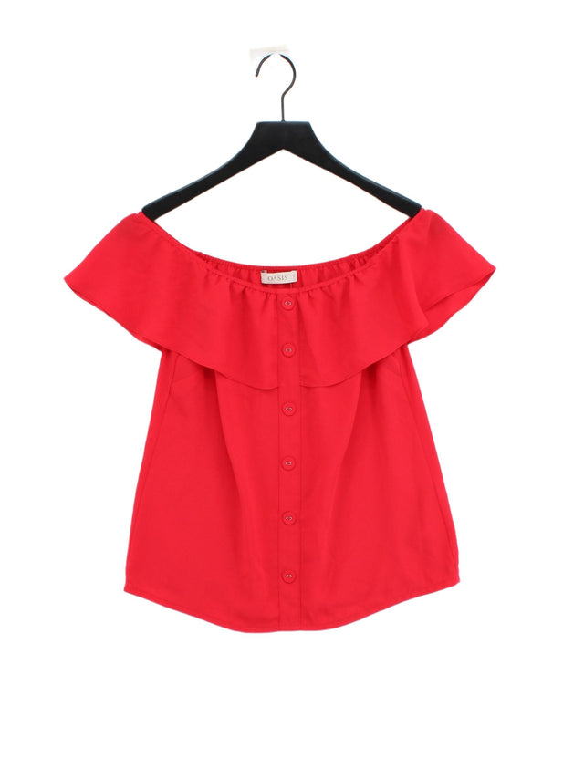 Oasis Women's Blouse UK 8 Red 100% Polyester