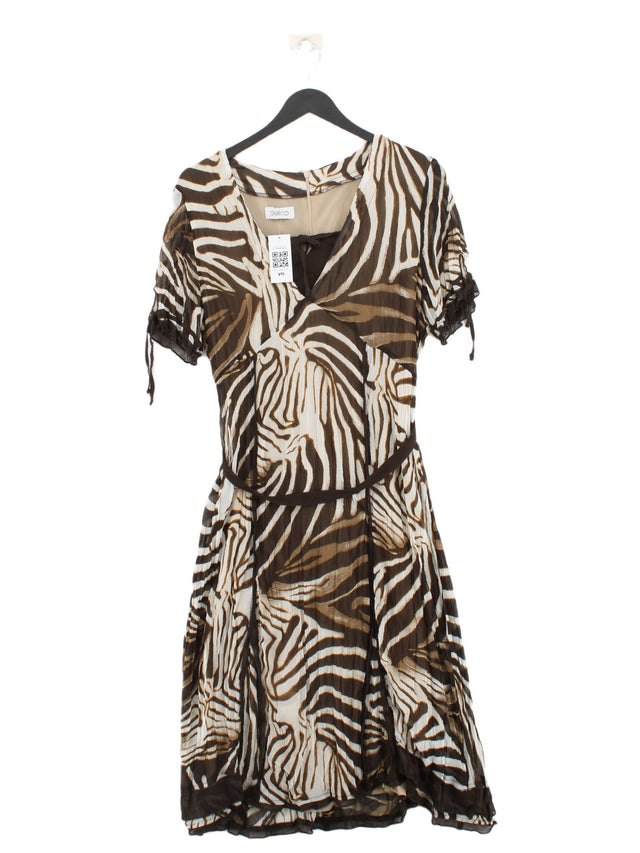 Gelco Women's Midi Dress UK 12 Brown 100% Polyester