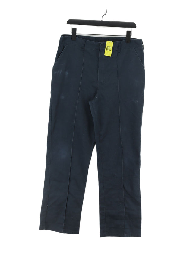 Dickies Men's Trousers W 34 in Blue Cotton with Polyester