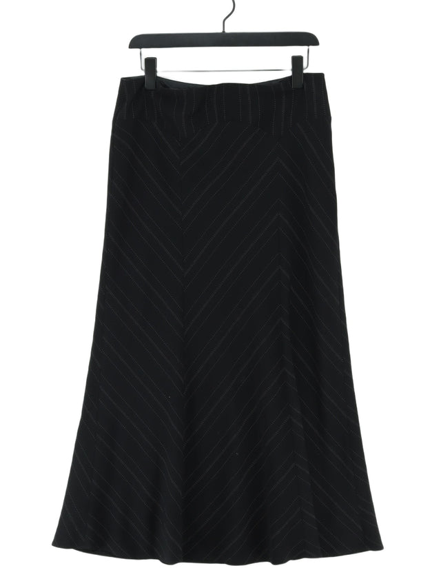 Next Women's Maxi Skirt UK 14 Black Polyester with Viscose