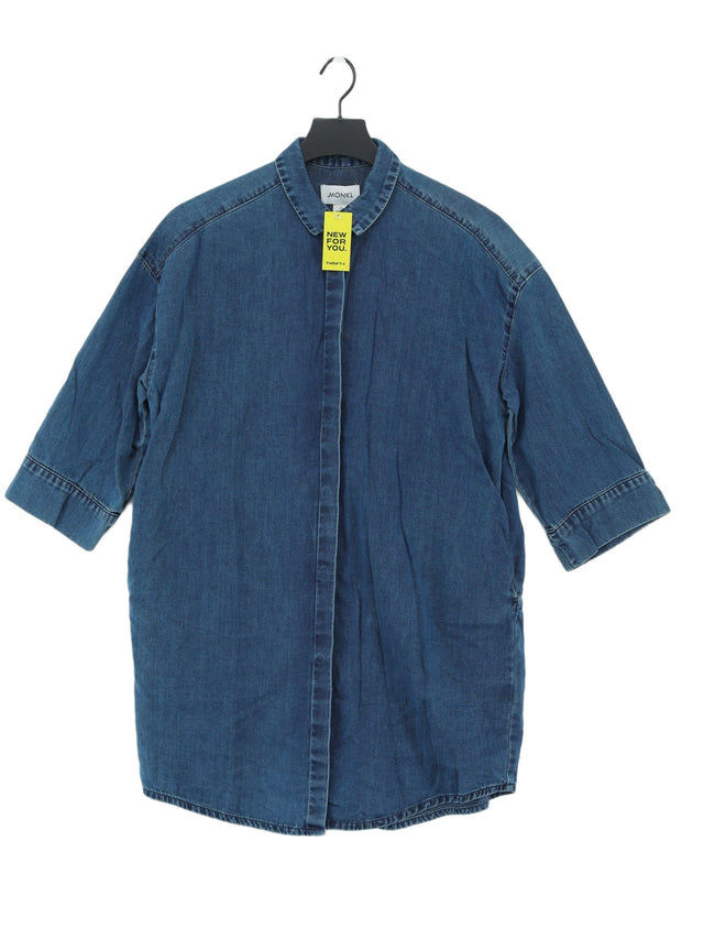 Monki Women's Midi Dress XS Blue 100% Cotton