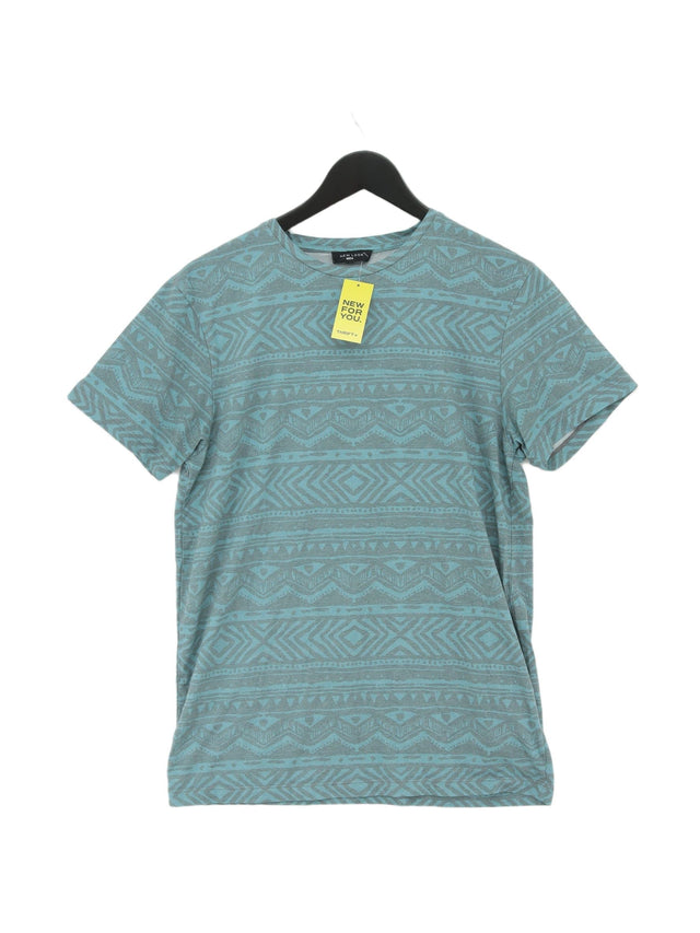New Look Men's T-Shirt M Blue Polyester with Cotton
