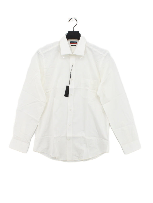 Pierre Cardin Men's Shirt Chest: 30 in White 100% Cotton