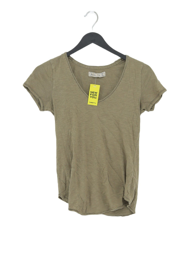 Abercrombie & Fitch Women's T-Shirt XS Green Cotton with Viscose