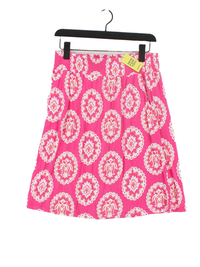 Boden Women's Midi Skirt UK 12 Pink Viscose with Elastane