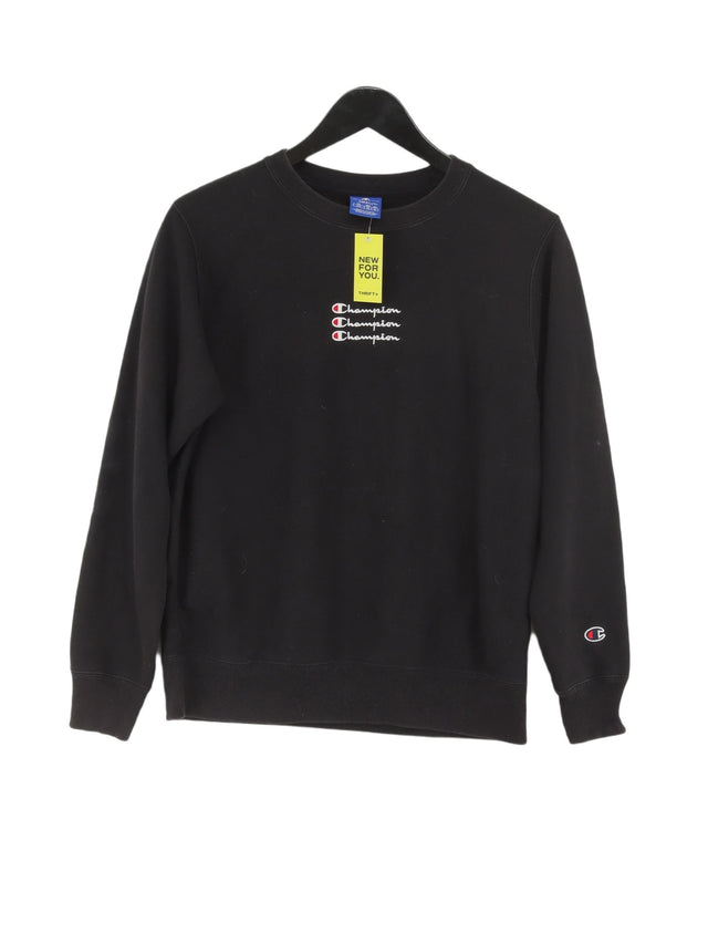 Champion Men's Jumper S Black Cotton with Other, Polyester