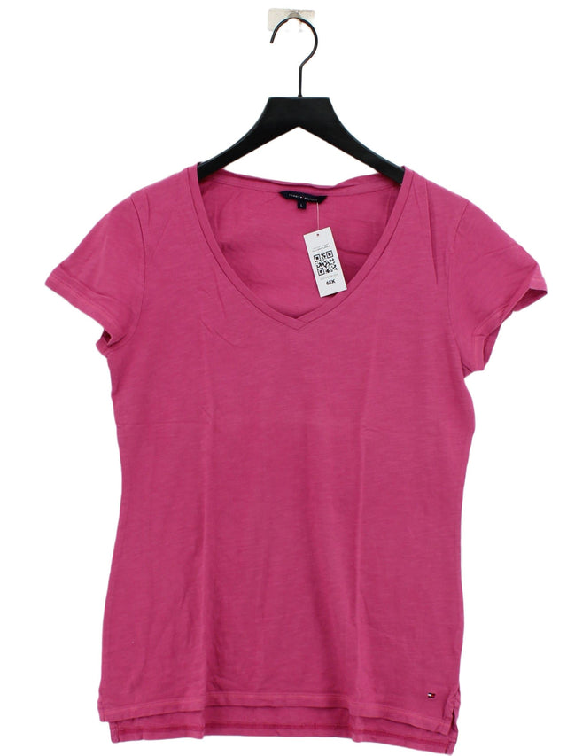 Tommy Hilfiger Women's T-Shirt L Pink 100% Cotton