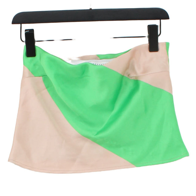 Topshop Women's Top UK 6 Green Polyester with Elastane