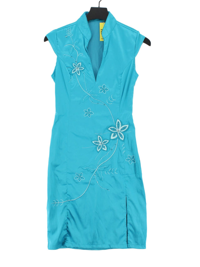 Jane Norman Women's Midi Dress UK 10 Blue Polyester with Elastane, Nylon