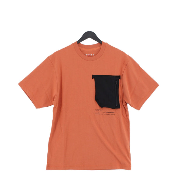Jordan Men's T-Shirt S Brown 100% Cotton