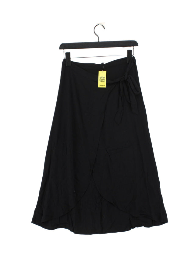 New Look Women's Midi Skirt UK 6 Black 100% Viscose