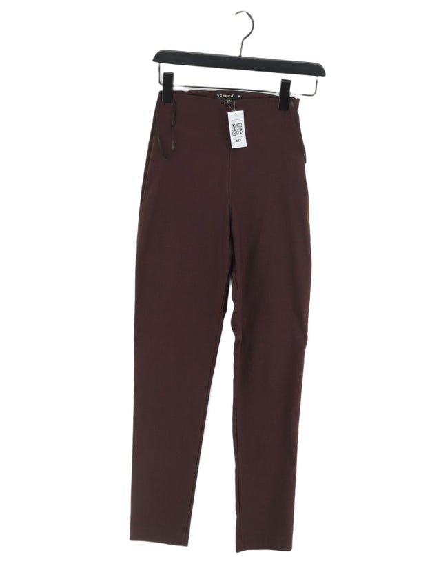 Vesper Women's Trousers UK 8 Brown Viscose with Nylon, Spandex