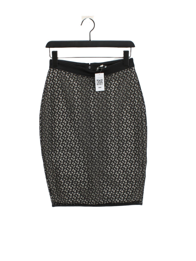 Reiss Women's Midi Skirt UK 8 Black Polyester with Elastane, Other, Polyamide