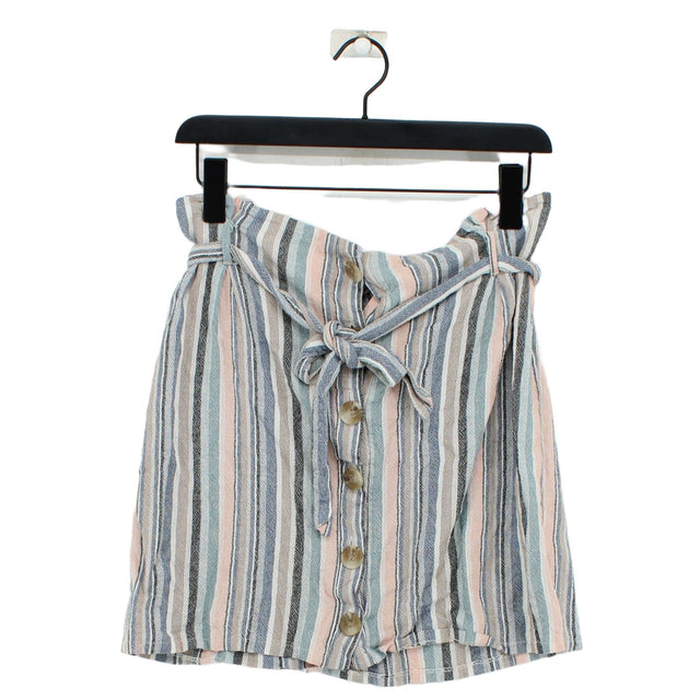 New Look Women's Mini Skirt UK 12 Multi Viscose with Cotton, Linen