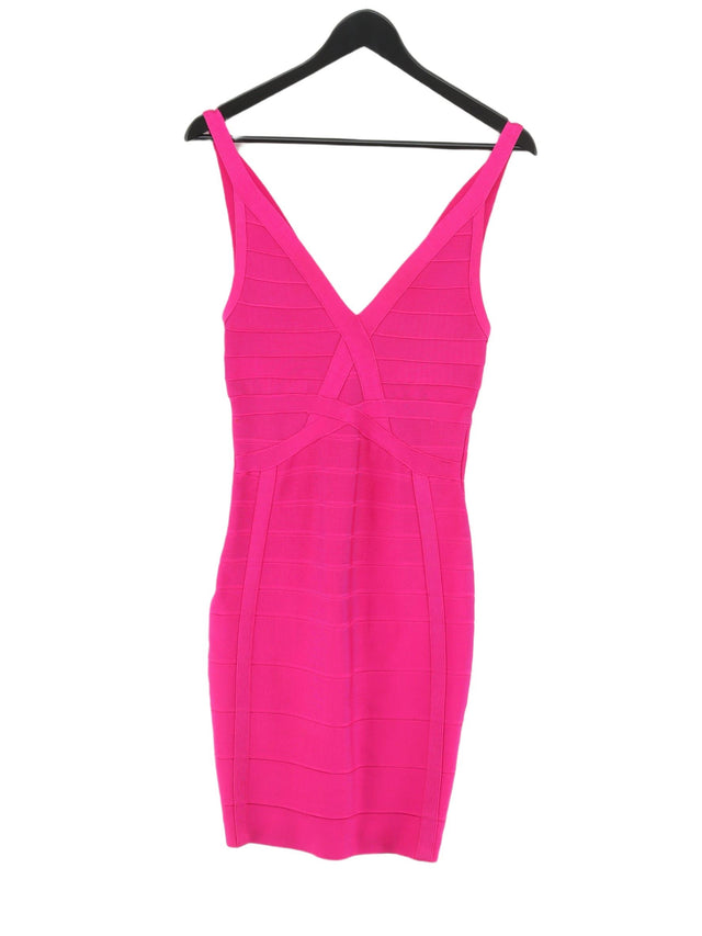 Forever Unique Women's Midi Dress UK 8 Pink Rayon with Nylon, Spandex