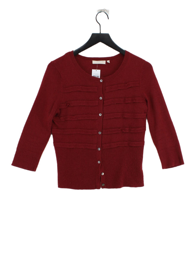 Kenar Women's Cardigan M Red Polyester with Angora, Animal Fur, Wool