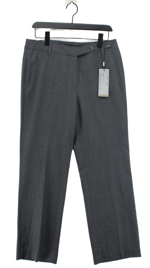 Gardeur Women's Suit Trousers UK 14 Grey Wool with Elastane