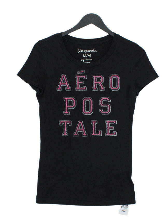Aeropostale Women's T-Shirt M Black 100% Cotton