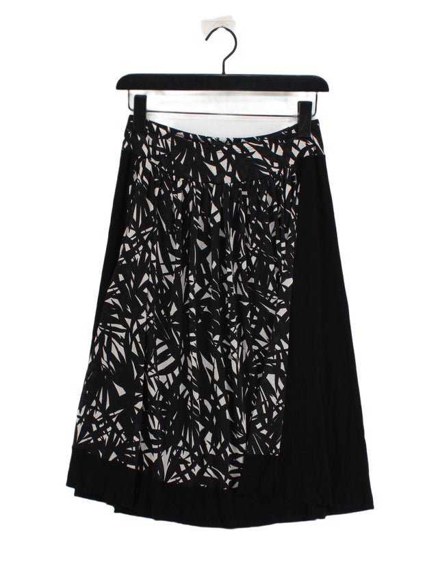 ETRO Women's Midi Skirt UK 16 Black Viscose with Silk
