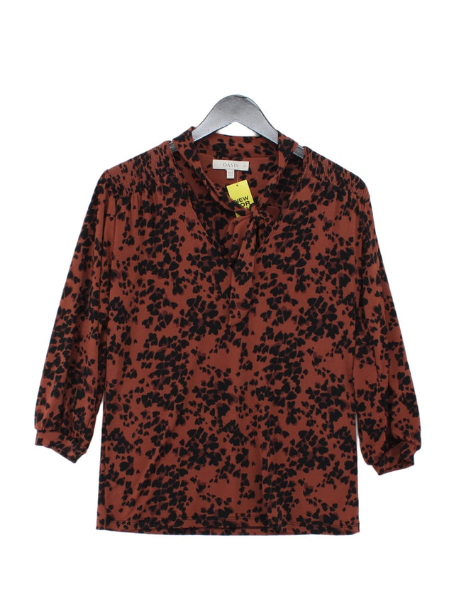 Oasis Women's Blouse XS Brown Polyester with Elastane