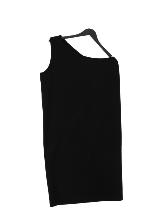 COS Women's Midi Dress M Black Cotton with Elastane, Polyester