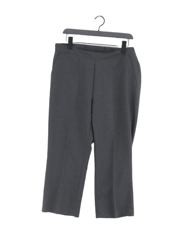 Bonmarche Women's Suit Trousers UK 14 Grey 100% Polyester