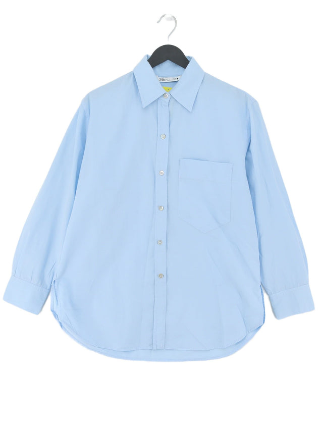 Zara Women's Shirt L Blue 100% Cotton