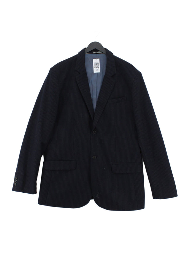 Gap Men's Blazer XL Blue Wool with Polyester, Viscose