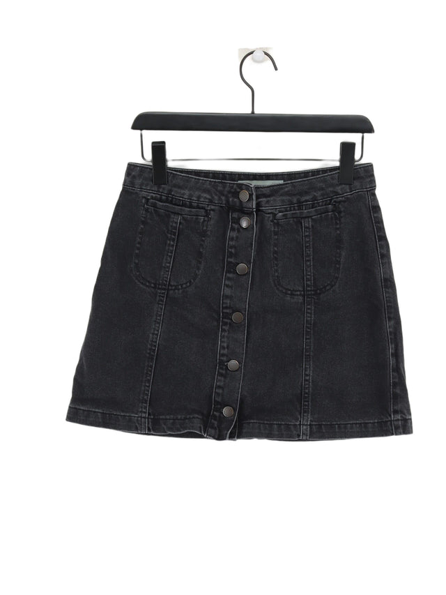 Topshop Women's Midi Skirt W 30 in Black 100% Cotton