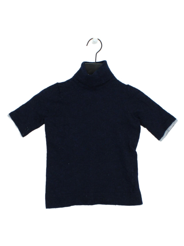 Ellen Tracy Women's T-Shirt M Blue 100% Wool